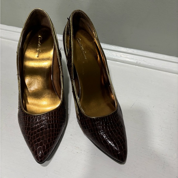 Charlotte Russe Women’s Brown/Gold Stiletto Heels-size 8 - Picture 7 of 11